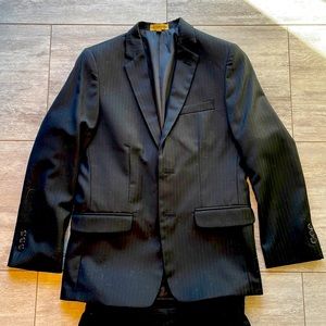 Boys Black Pinstripe Suit